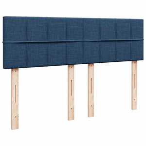 Κρεβάτι Boxspring με Στρώμα Μπλε 140x190 εκ. Υφασμάτινο