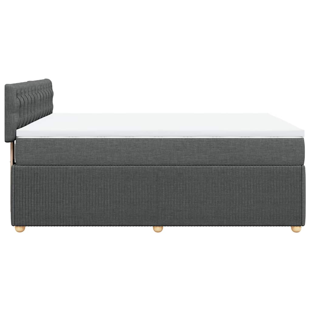 Κρεβάτι Boxspring με Στρώμα Σκούρο Γκρι 140x190 εκ. Υφασμάτινο