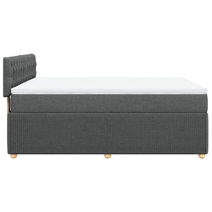 Κρεβάτι Boxspring με Στρώμα Σκούρο Γκρι 140x190 εκ. Υφασμάτινο