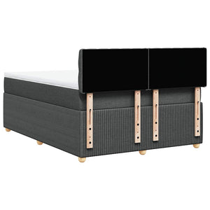 Κρεβάτι Boxspring με Στρώμα Σκούρο Γκρι 140x190 εκ. Υφασμάτινο