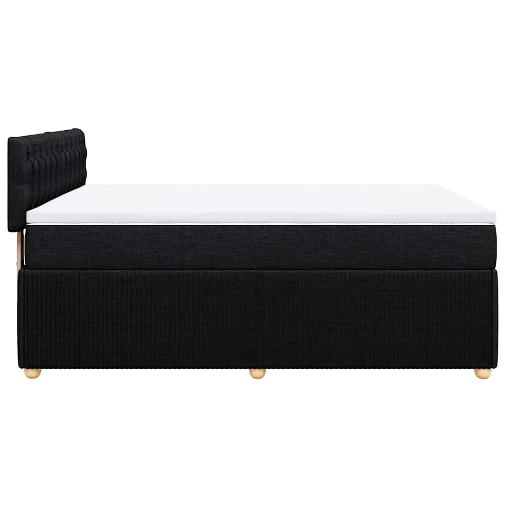 Κρεβάτι Boxspring με Στρώμα Μαύρο 140x190 εκ. Υφασμάτινο