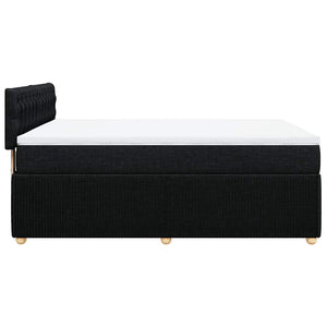 Κρεβάτι Boxspring με Στρώμα Μαύρο 140x190 εκ. Υφασμάτινο
