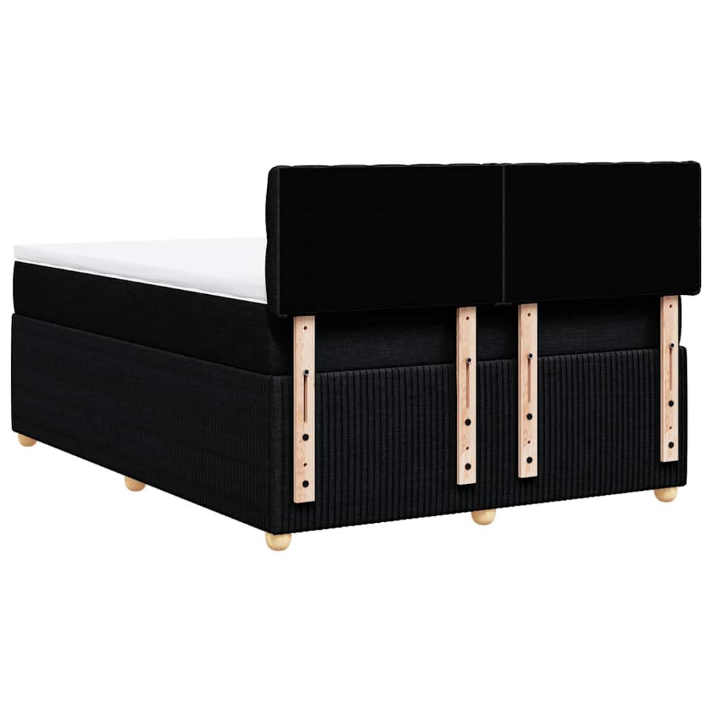 Κρεβάτι Boxspring με Στρώμα Μαύρο 140x190 εκ. Υφασμάτινο