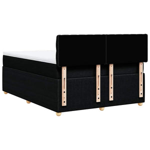 Κρεβάτι Boxspring με Στρώμα Μαύρο 140x190 εκ. Υφασμάτινο