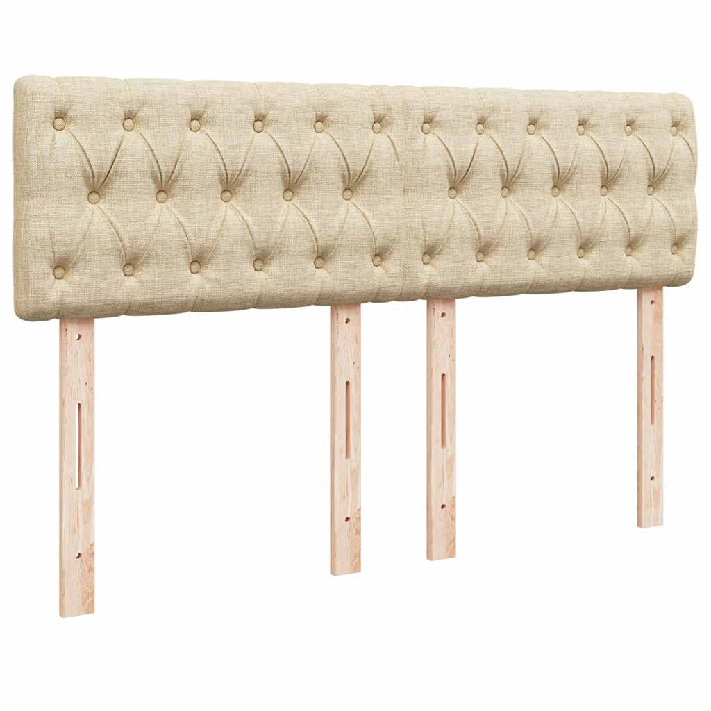 Κρεβάτι Boxspring με Στρώμα Κρεμ 140x190 εκ. Υφασμάτινο - Pakobazaar