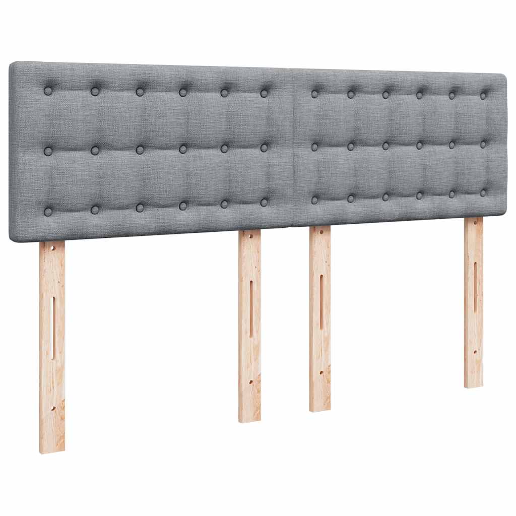 Κρεβάτι Boxspring με Στρώμα Ανοιχτό Γκρι 140x190 εκ. Υφασμάτινο