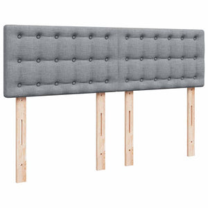 Κρεβάτι Boxspring με Στρώμα Ανοιχτό Γκρι 140x190 εκ. Υφασμάτινο