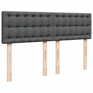 Κρεβάτι Boxspring με Στρώμα Σκούρο Γκρι 140x190 εκ. Υφασμάτινο