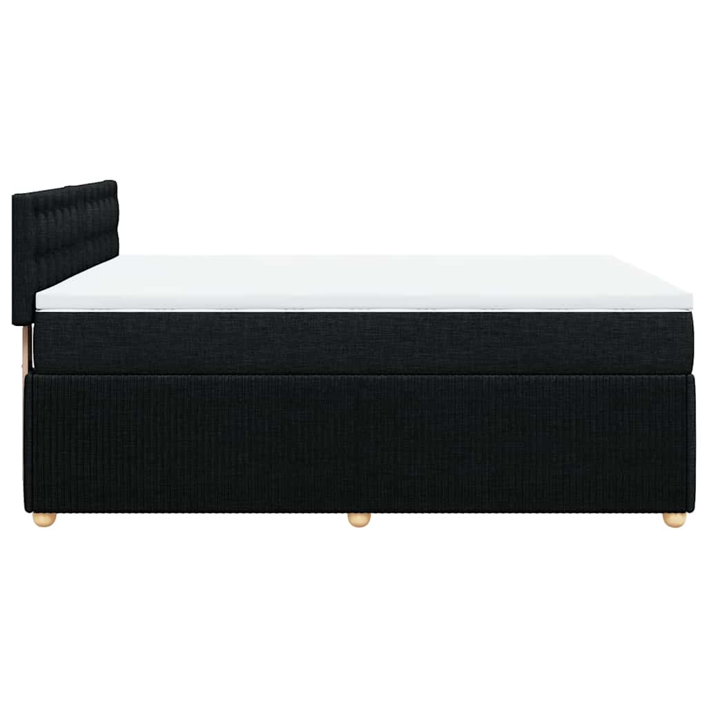 Κρεβάτι Boxspring με Στρώμα Μαύρο 140x190 εκ. Υφασμάτινο