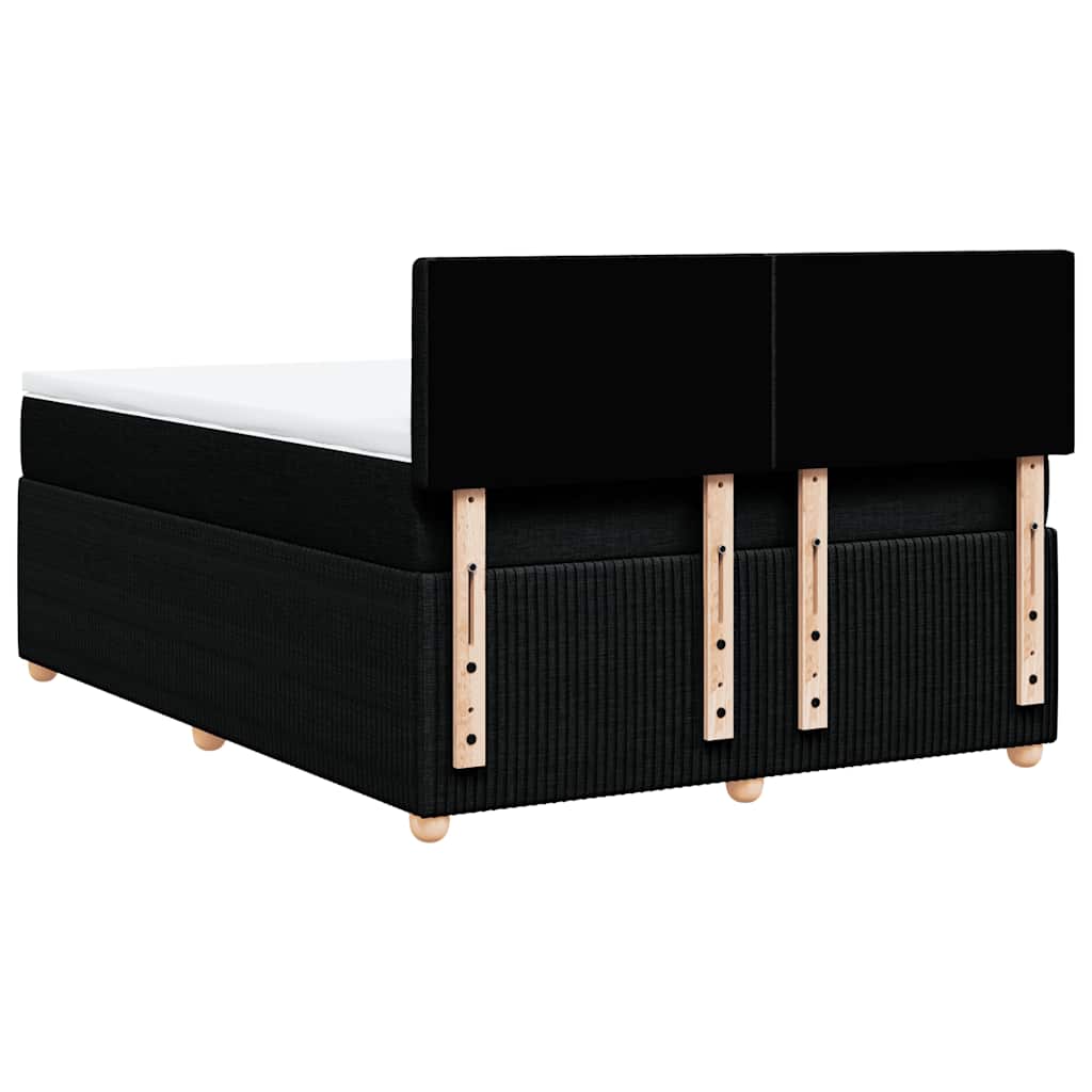 Κρεβάτι Boxspring με Στρώμα Μαύρο 140x190 εκ. Υφασμάτινο