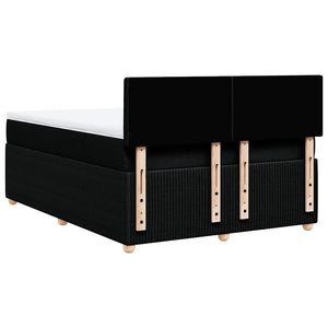 Κρεβάτι Boxspring με Στρώμα Μαύρο 140x190 εκ. Υφασμάτινο