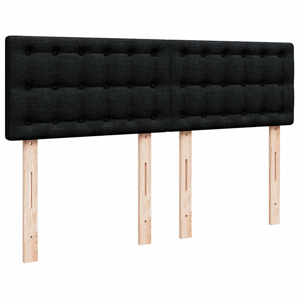 Κρεβάτι Boxspring με Στρώμα Μαύρο 140x190 εκ. Υφασμάτινο