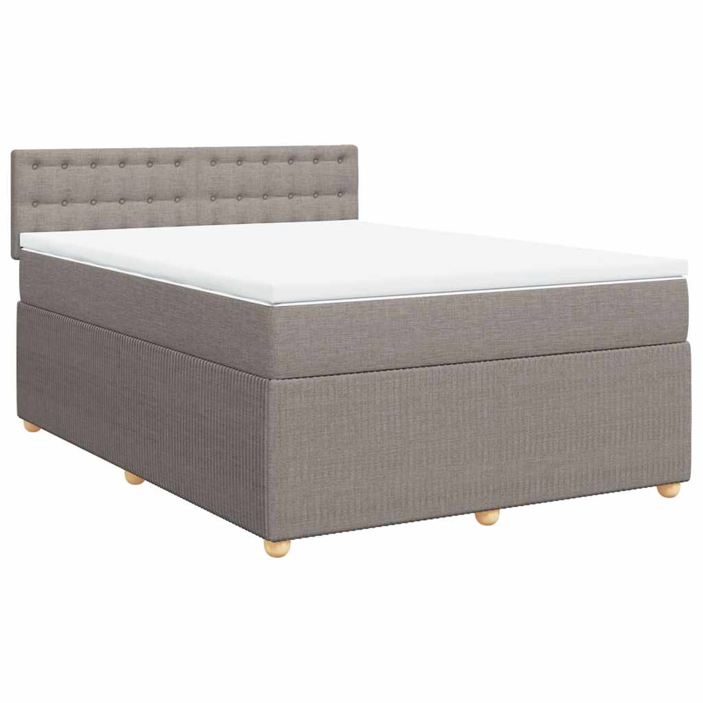 Κρεβάτι Boxspring με Στρώμα Taupe 140x190 εκ. Υφασμάτινο