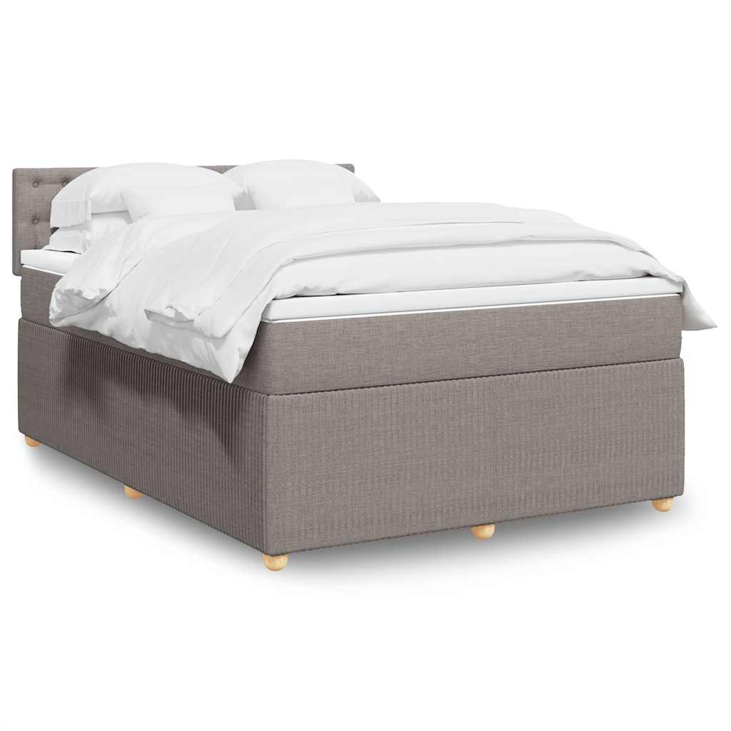 Κρεβάτι Boxspring με Στρώμα Taupe 140x190 εκ. Υφασμάτινο