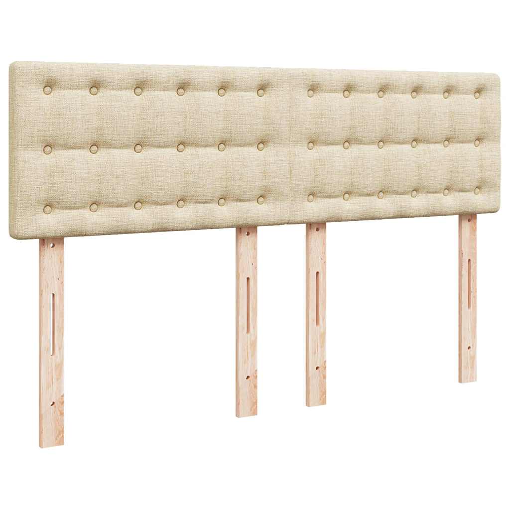 Κρεβάτι Boxspring με Στρώμα Κρεμ 140x190 εκ. Υφασμάτινο - Pakobazaar