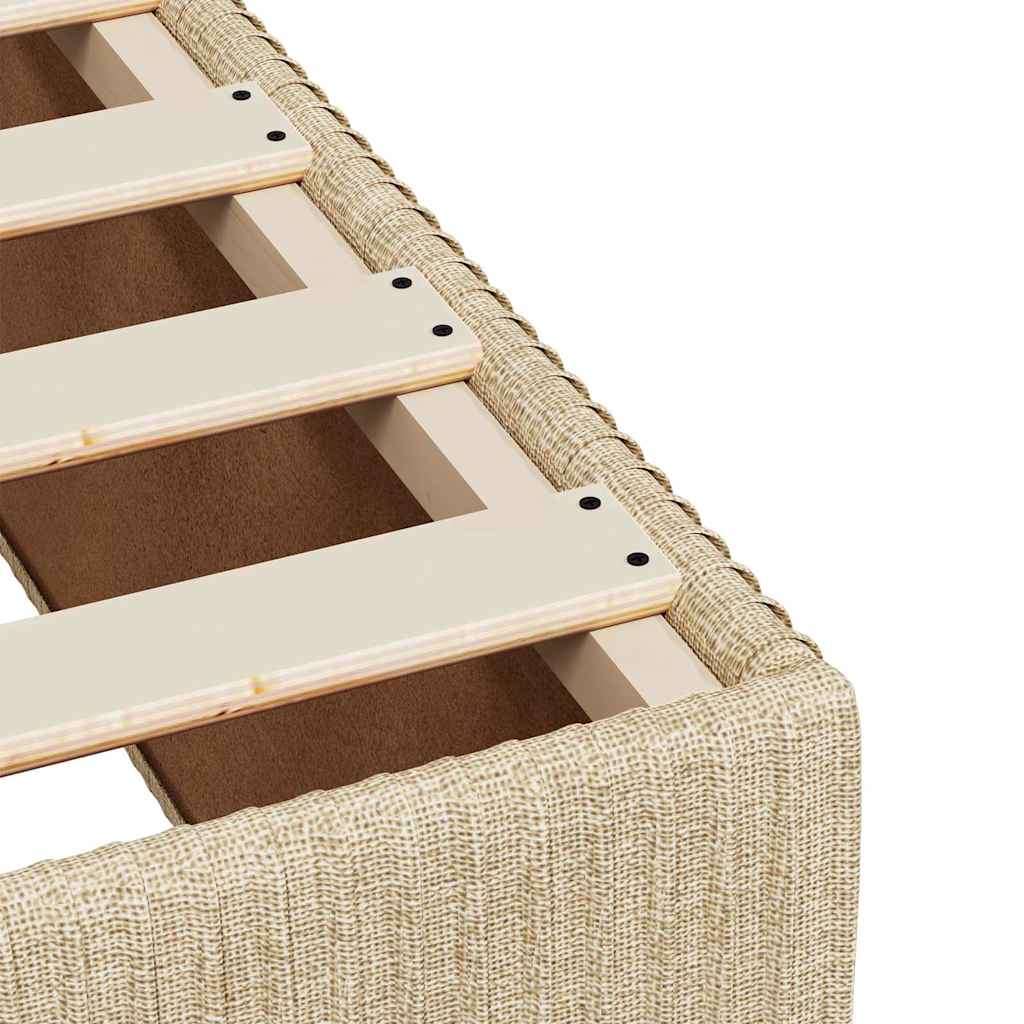 Κρεβάτι Boxspring με Στρώμα Κρεμ 140x190 εκ. Υφασμάτινο - Pakobazaar