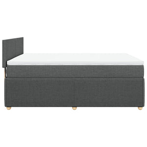 Κρεβάτι Boxspring με Στρώμα Σκούρο Γκρι 140x200 εκ Υφασμάτινο - Pakobazaar