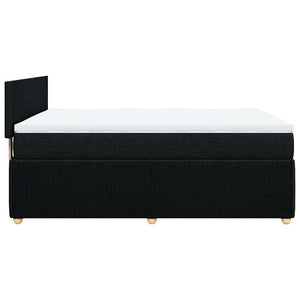 Κρεβάτι Boxspring με Στρώμα Μαύρο 140x200 εκ. Υφασμάτινο - Pakobazaar