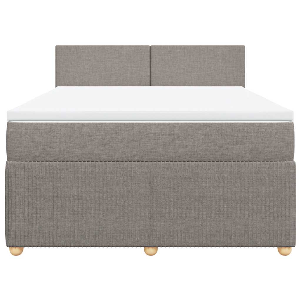 Κρεβάτι Boxspring με Στρώμα Taupe 140x200 εκ. Υφασμάτινο - Pakobazaar