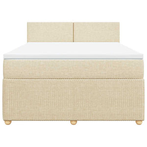 Κρεβάτι Boxspring με Στρώμα Κρεμ 140x200 εκ. Υφασμάτινο