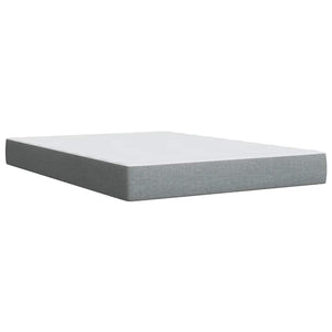 Κρεβάτι Boxspring με Στρώμα Ανοιχτό Γκρι 140x200 εκ. Υφασμάτινο - Pakobazaar
