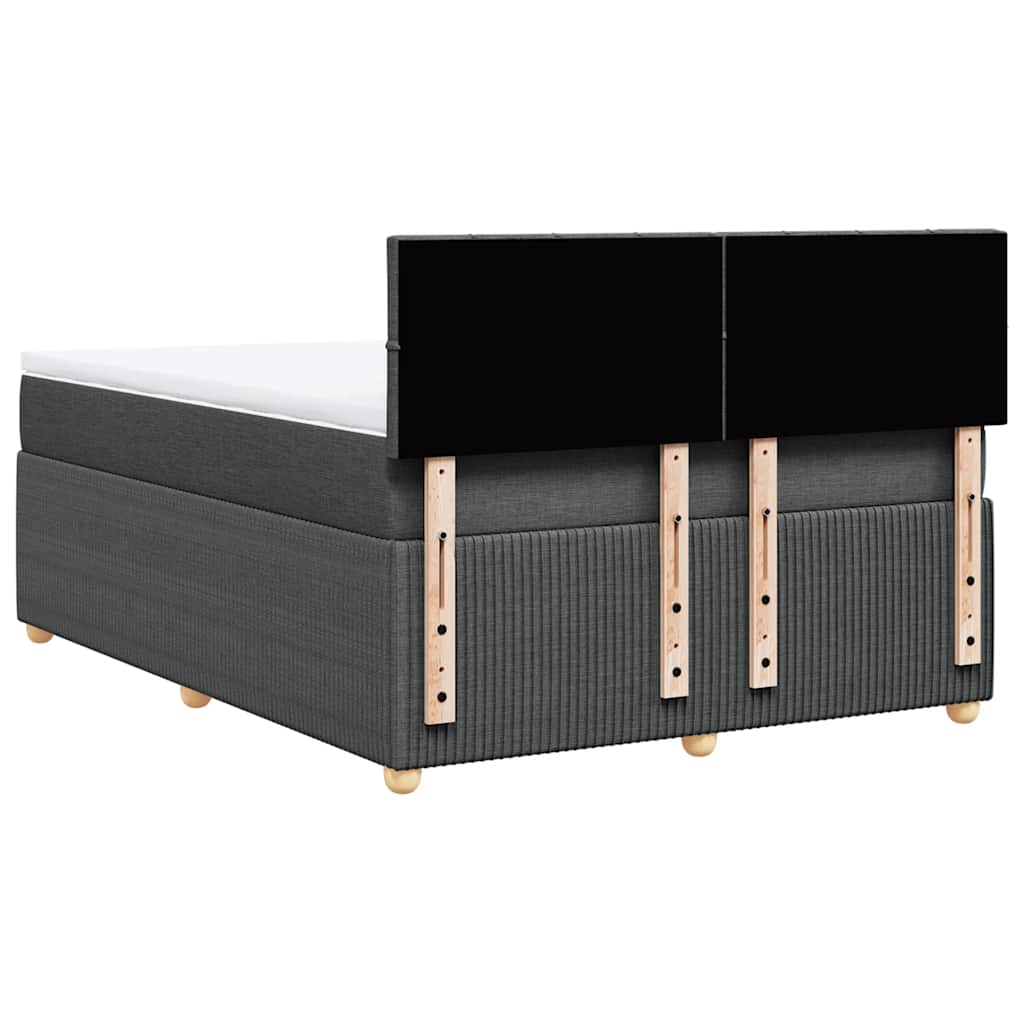 Κρεβάτι Boxspring με Στρώμα Σκούρο Γκρι 140x200 εκ Υφασμάτινο - Pakobazaar
