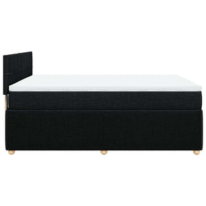 Κρεβάτι Boxspring με Στρώμα Μαύρο 140x200 εκ. Υφασμάτινο - Pakobazaar