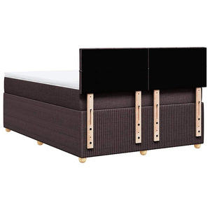 Κρεβάτι Boxspring με Στρώμα Σκούρο Καφέ 140x200 εκ Υφασμάτινο - Pakobazaar