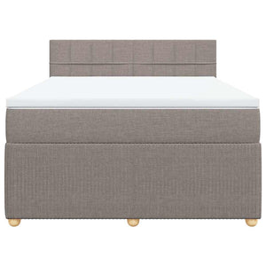 Κρεβάτι Boxspring με Στρώμα Taupe 140x200 εκ. Υφασμάτινο - Pakobazaar