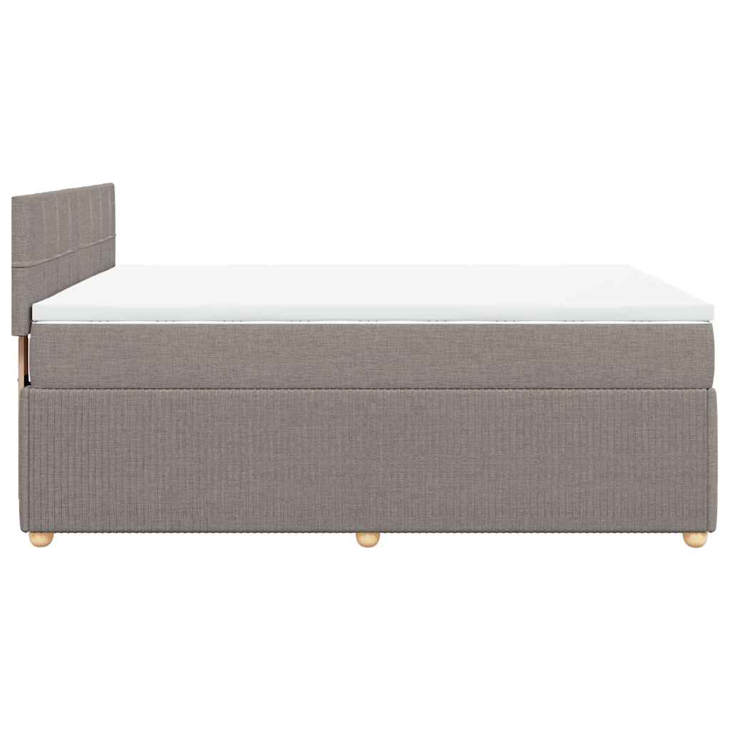 Κρεβάτι Boxspring με Στρώμα Taupe 140x200 εκ. Υφασμάτινο - Pakobazaar