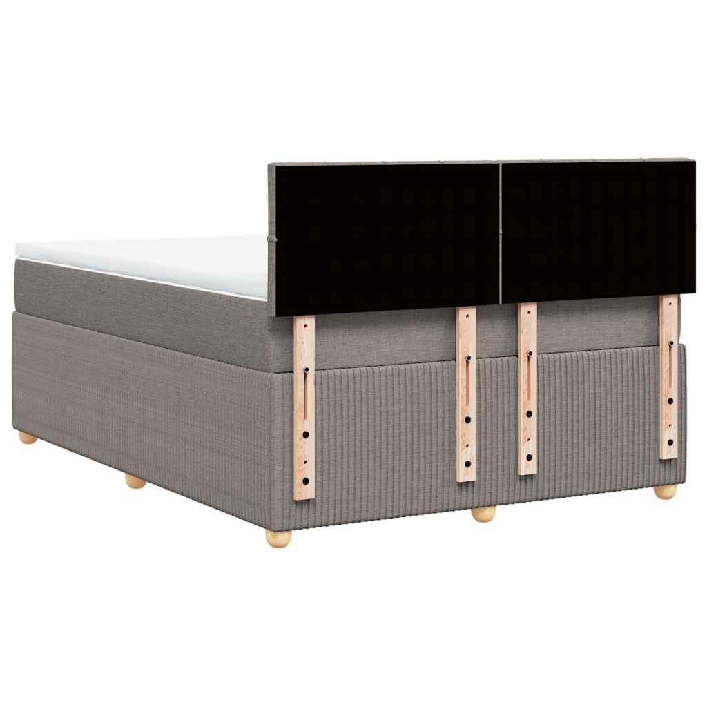 Κρεβάτι Boxspring με Στρώμα Taupe 140x200 εκ. Υφασμάτινο - Pakobazaar