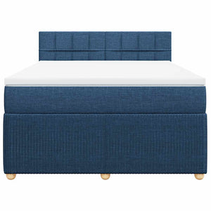 Κρεβάτι Boxspring με Στρώμα Μπλε 140x200 εκ. Υφασμάτινο - Pakobazaar