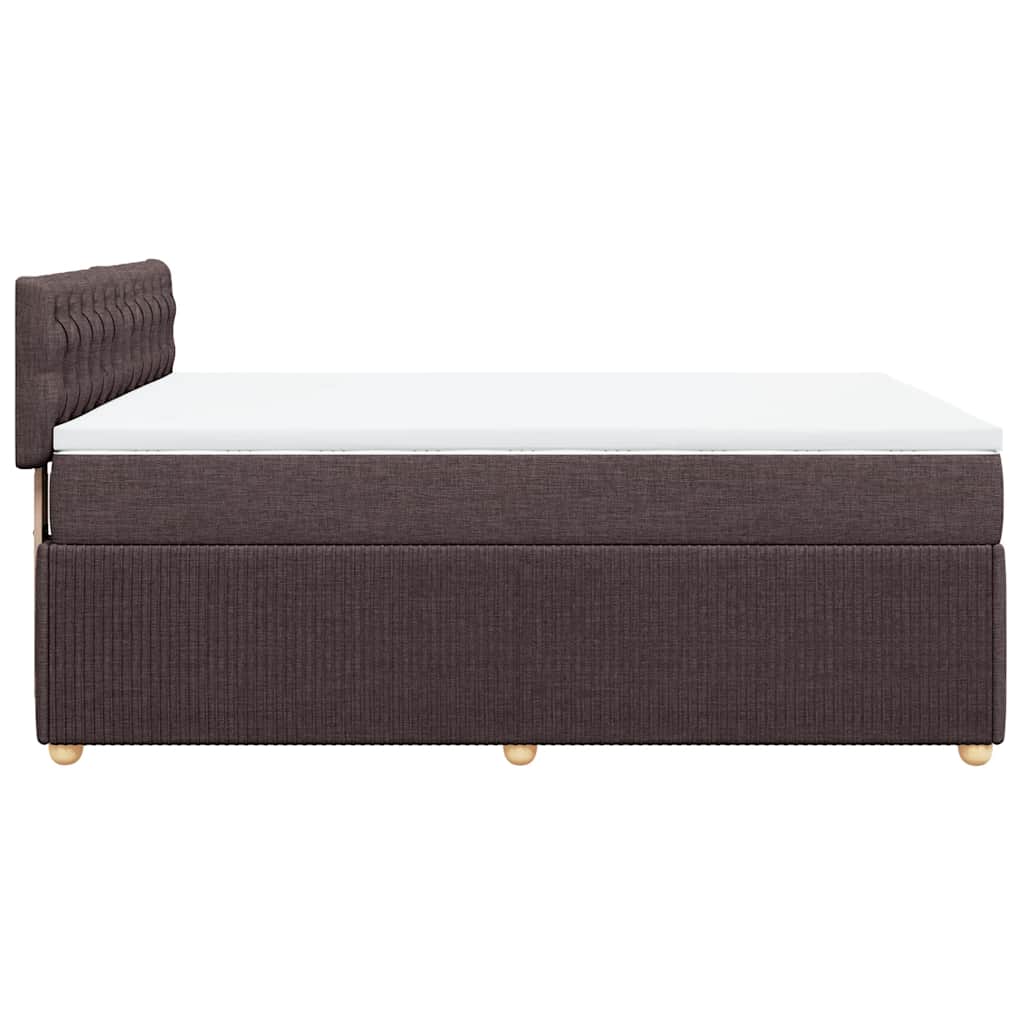 Κρεβάτι Boxspring με Στρώμα Σκούρο Καφέ 140x200 εκ Υφασμάτινο - Pakobazaar