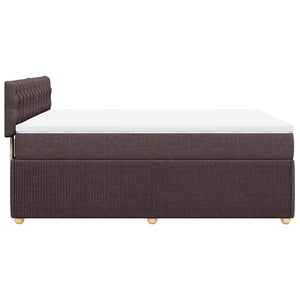 Κρεβάτι Boxspring με Στρώμα Σκούρο Καφέ 140x200 εκ Υφασμάτινο - Pakobazaar