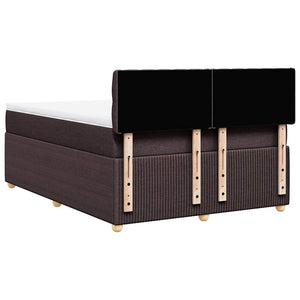 Κρεβάτι Boxspring με Στρώμα Σκούρο Καφέ 140x200 εκ Υφασμάτινο - Pakobazaar