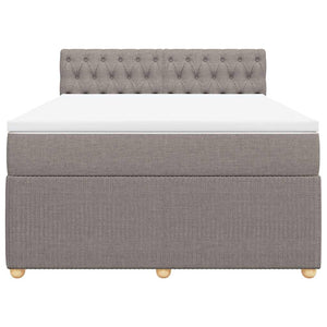 Κρεβάτι Boxspring με Στρώμα Taupe 140x200 εκ. Υφασμάτινο - Pakobazaar