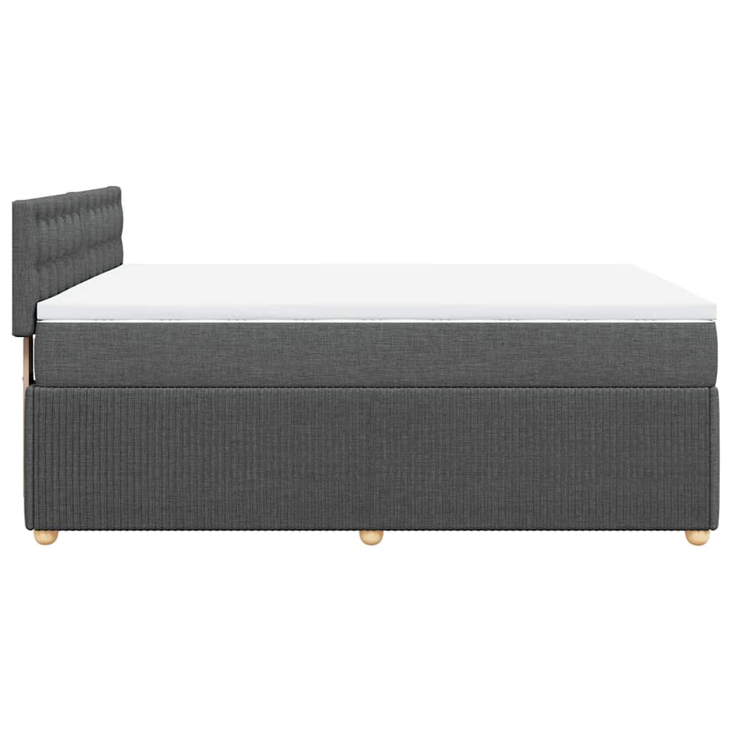 Κρεβάτι Boxspring με Στρώμα Σκούρο Γκρι 140x200 εκ Υφασμάτινο - Pakobazaar
