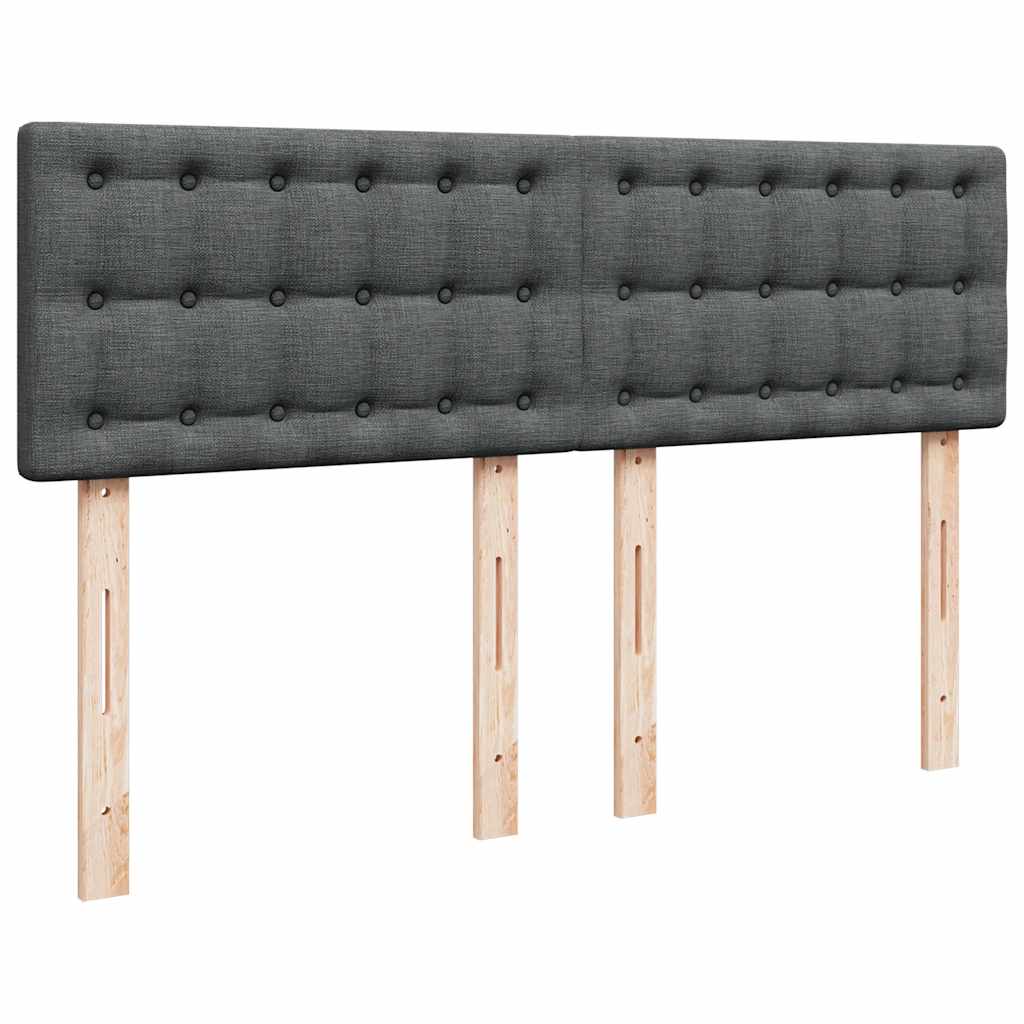 Κρεβάτι Boxspring με Στρώμα Σκούρο Γκρι 140x200 εκ Υφασμάτινο - Pakobazaar