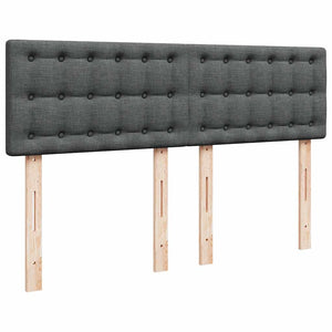 Κρεβάτι Boxspring με Στρώμα Σκούρο Γκρι 140x200 εκ Υφασμάτινο - Pakobazaar