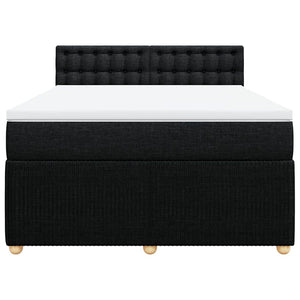Κρεβάτι Boxspring με Στρώμα Μαύρο 140x200 εκ. Υφασμάτινο - Pakobazaar