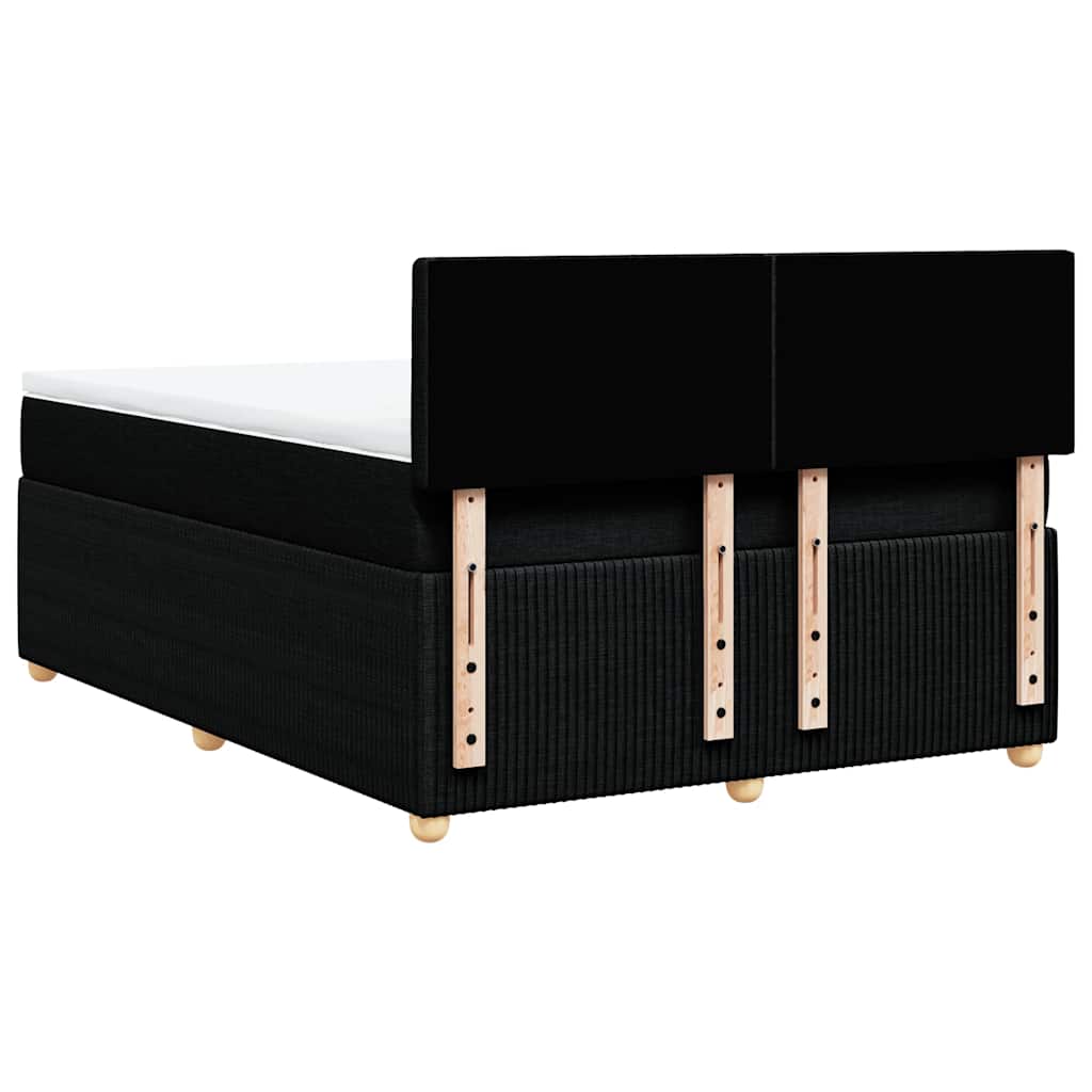Κρεβάτι Boxspring με Στρώμα Μαύρο 140x200 εκ. Υφασμάτινο - Pakobazaar