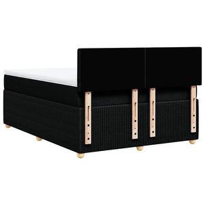 Κρεβάτι Boxspring με Στρώμα Μαύρο 140x200 εκ. Υφασμάτινο - Pakobazaar
