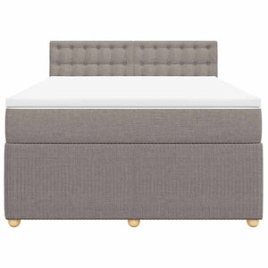 Κρεβάτι Boxspring με Στρώμα Taupe 140x200 εκ. Υφασμάτινο - Pakobazaar