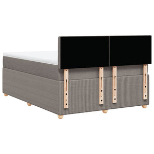 Κρεβάτι Boxspring με Στρώμα Taupe 140x200 εκ. Υφασμάτινο - Pakobazaar