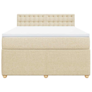 Κρεβάτι Boxspring με Στρώμα Κρεμ 140x200 εκ. Υφασμάτινο