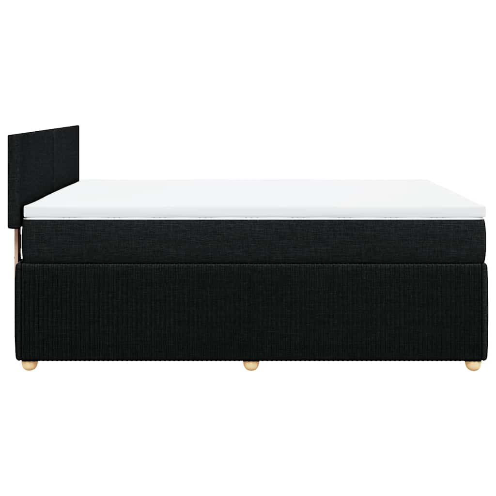 Κρεβάτι Boxspring με Στρώμα Μαύρο 160x200 εκ. Υφασμάτινο - Pakobazaar