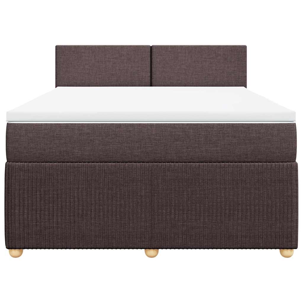 Κρεβάτι Boxspring με Στρώμα Σκούρο Καφέ 160x200 εκ Υφασμάτινο - Pakobazaar
