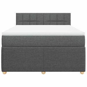 Κρεβάτι Boxspring με Στρώμα Σκούρο Γκρι 160x200 εκ Υφασμάτινο - Pakobazaar