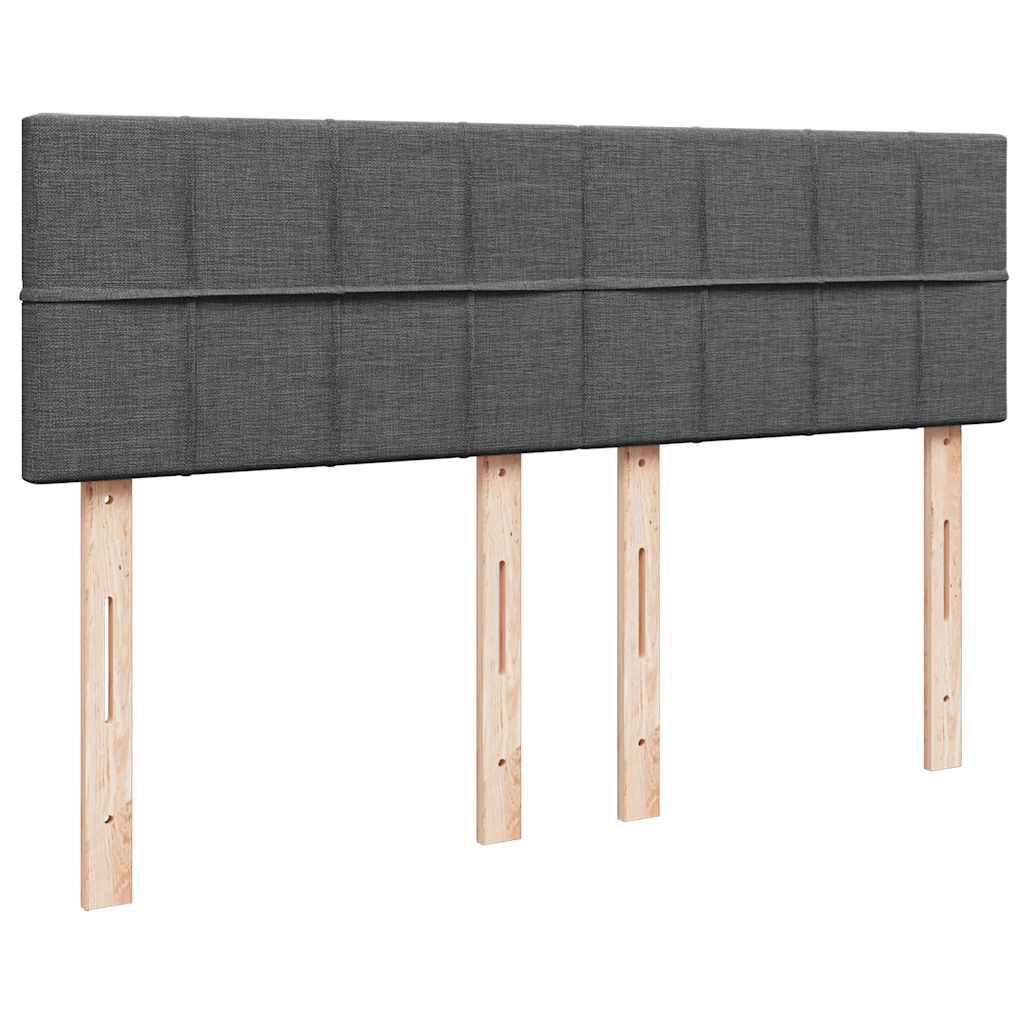 Κρεβάτι Boxspring με Στρώμα Σκούρο Γκρι 160x200 εκ Υφασμάτινο - Pakobazaar