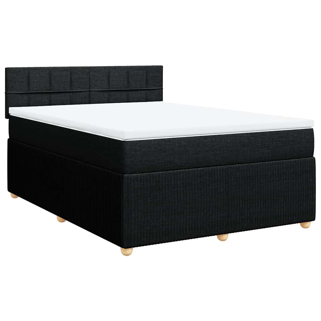 Κρεβάτι Boxspring με Στρώμα Μαύρο 160x200 εκ. Υφασμάτινο - Pakobazaar